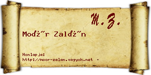 Moór Zalán névjegykártya